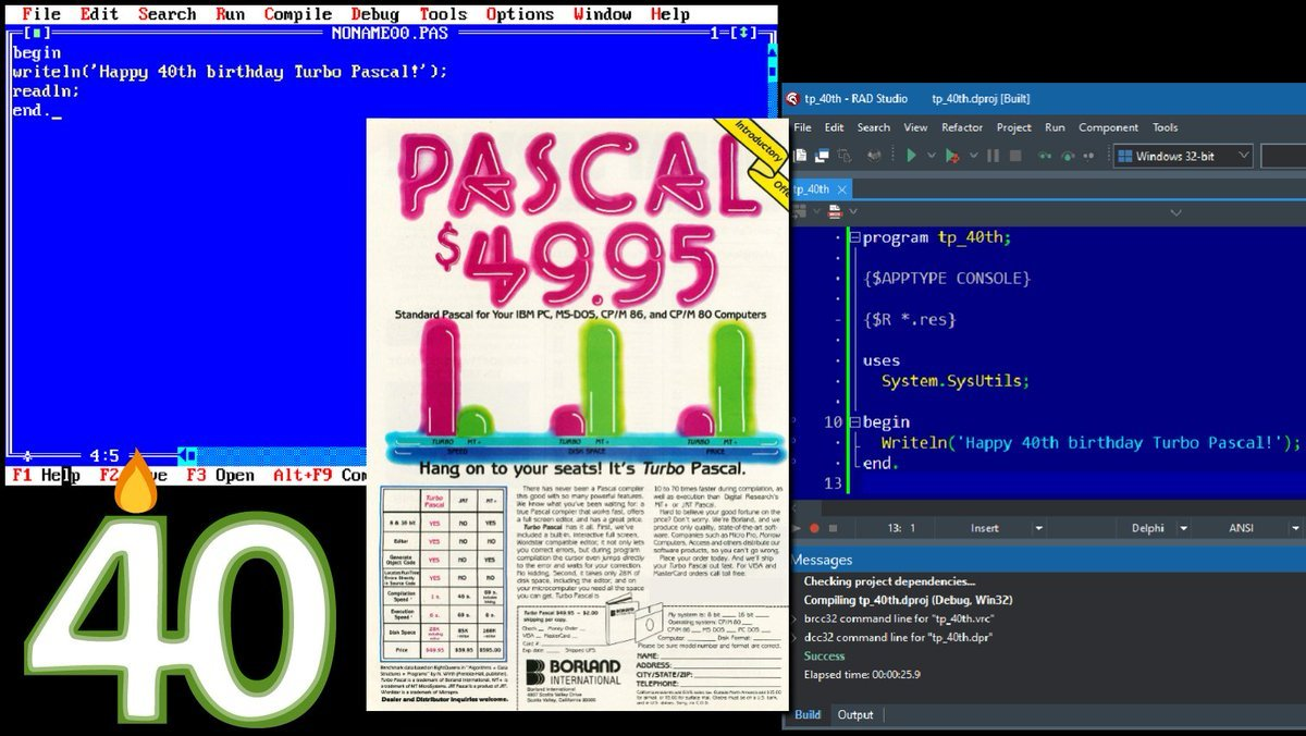 Turbo Pascal 40 周年！