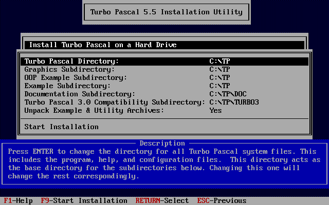 Turbo Pascal 5.5 を Windows 10 (64bit) / 11 にインストールし